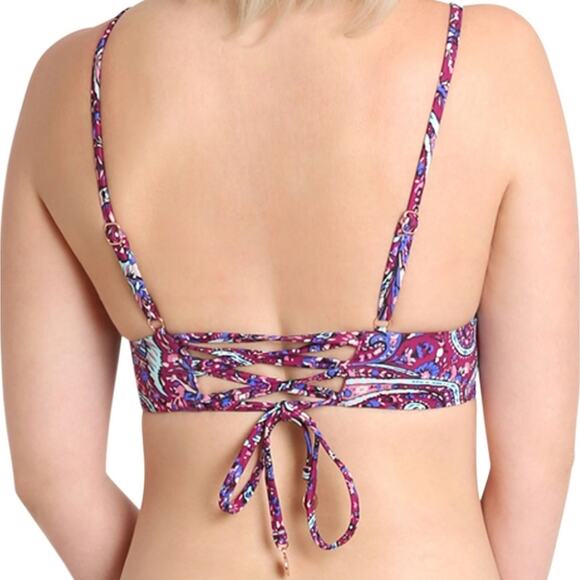 NWT Nanette Lepore Lauren Longline Fixt Bikini Top size 12 - Picture 3 of 14